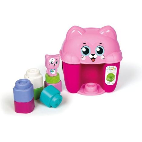 Clementoni - Jucarie educationala Soft Clemmy cos Pisicuta cu cuburi de constructie moi si lavabile - imagine 7